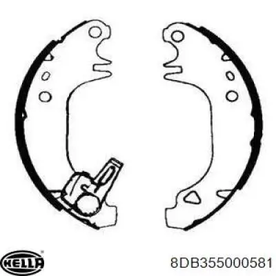 Zapatas de freno 8DB355000581 HELLA