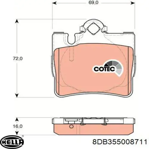 Pastillas de freno traseras FD7009A Necto