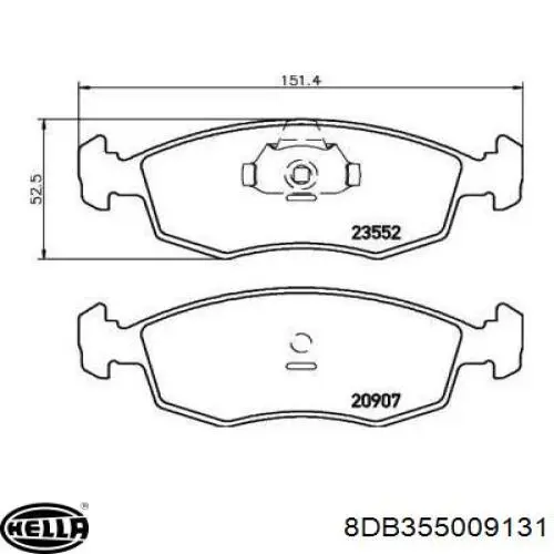 8DB 355 009-131 HELLA pastillas de freno delanteras