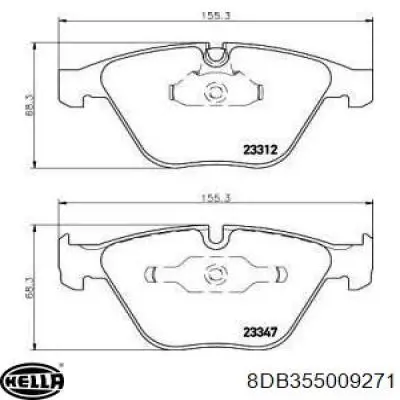 8DB355009271 HELLA pastillas de freno delanteras