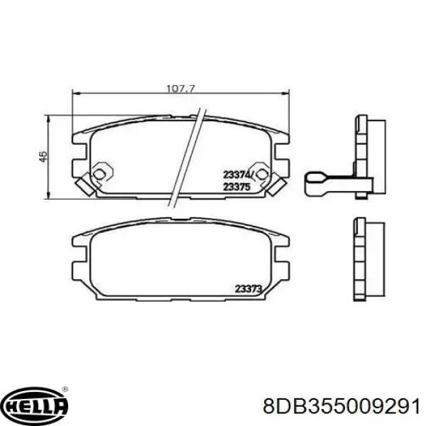 8DB355009-291 HELLA pastillas de freno traseras