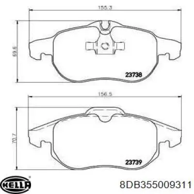 8DB 355 009-311 HELLA pastillas de freno delanteras