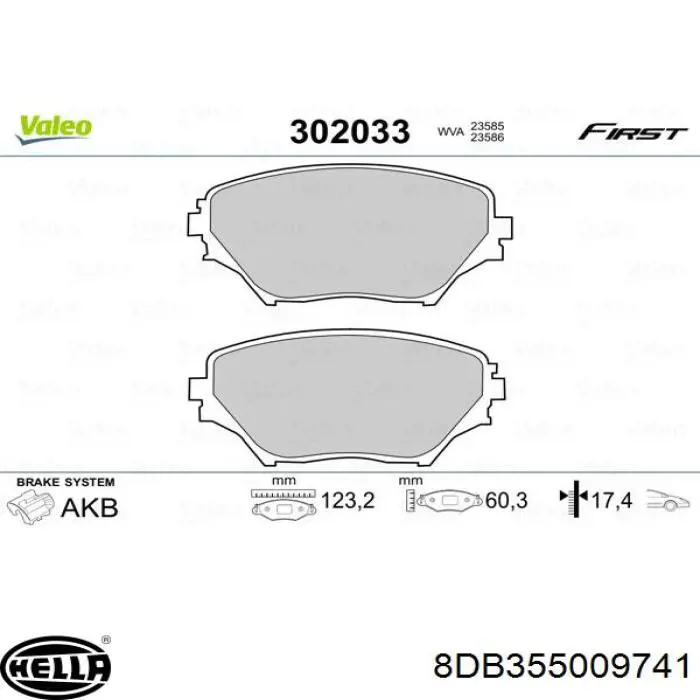Pastillas de freno delanteras Toyota RAV4 2 XA2