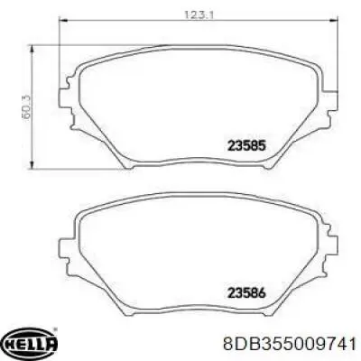 8DB 355 009-741 HELLA pastillas de freno delanteras