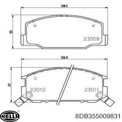 8DB355009831 HELLA pastillas de freno delanteras