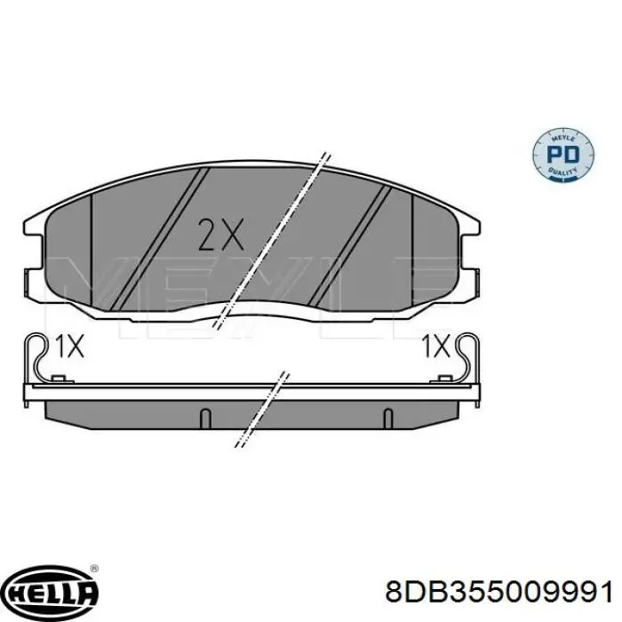 Pastillas de freno 8DB355009991 HELLA