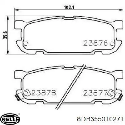 8DB355010271 HELLA pastillas de freno traseras