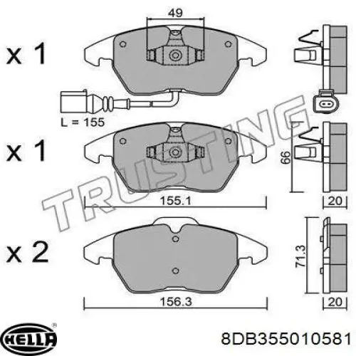 Pastillas de freno delanteras Seat Leon 2 1P1