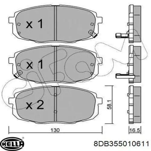 Pastillas freno delanteras HELLA 8DB355010611 precio, desde 26,74 EUR
