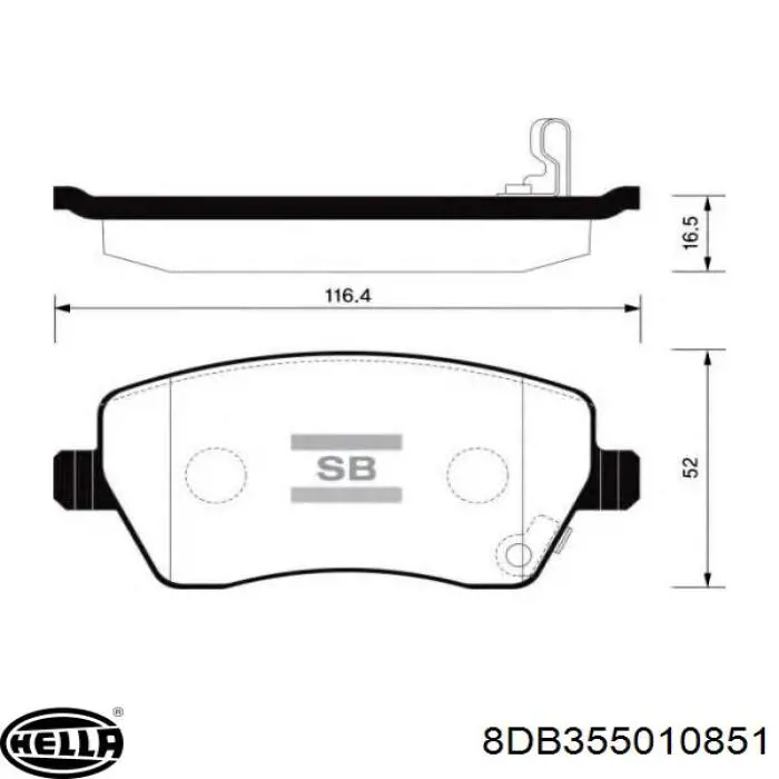 Pastillas de freno 8DB355010851 HELLA