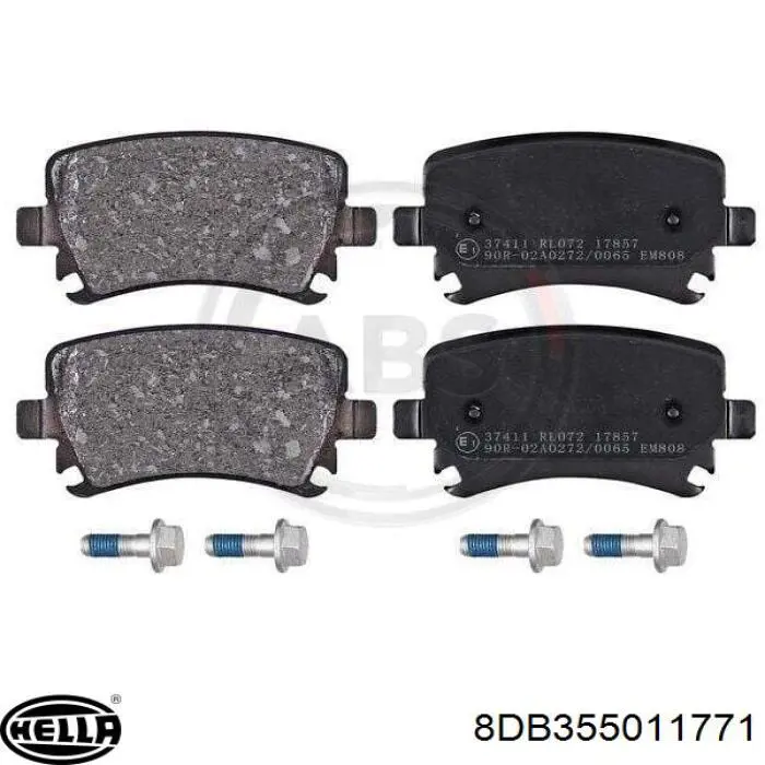 Pastillas de freno traseras 8DB355011771 HELLA