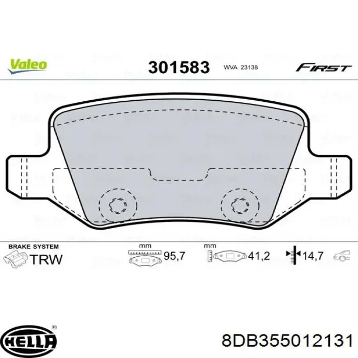 Comprar 8DB355012131 HELLA Pastillas de freno traseras