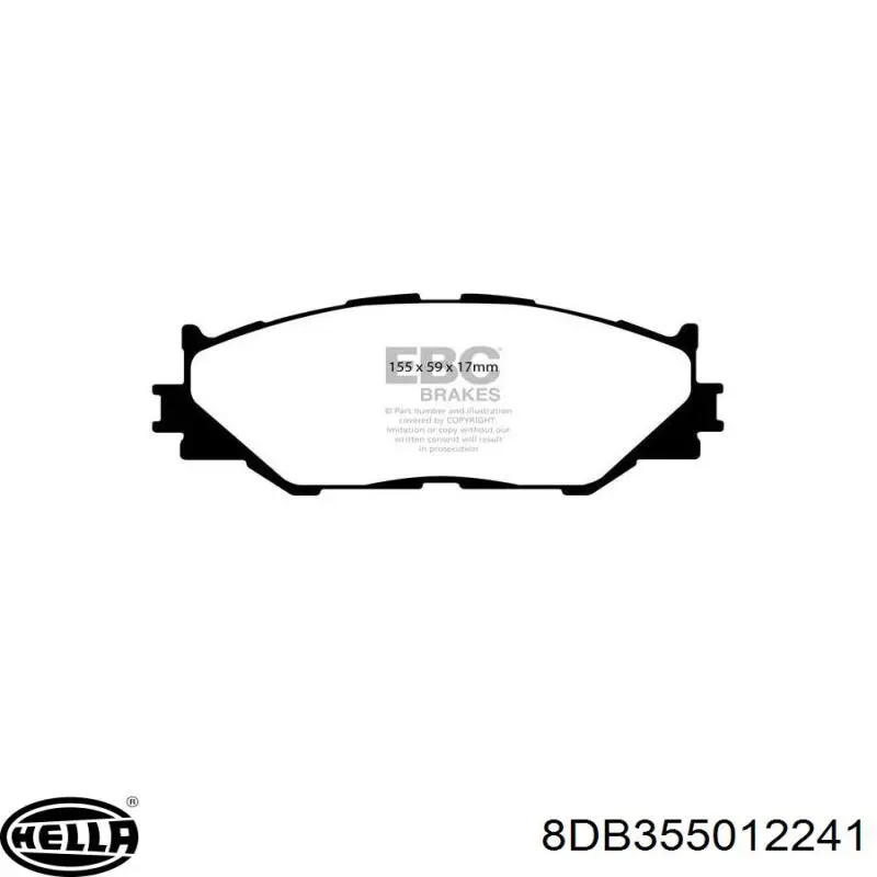 Pastillas de freno 8DB355012241 HELLA