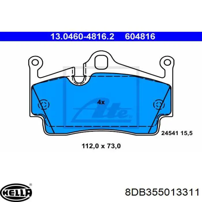Comprar 8DB355013311 HELLA Pastillas de freno traseras