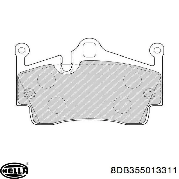 Pastillas de freno traseras 8DB355013311 HELLA