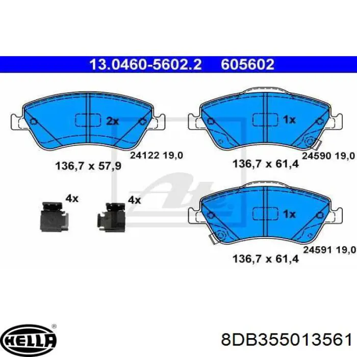 Pastillas de freno delanteras Toyota Corolla E12