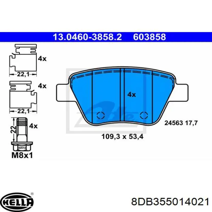 Pastillas de freno traseras Volkswagen Jetta 6 162, 163, AV3, AV2, AY2, AY3