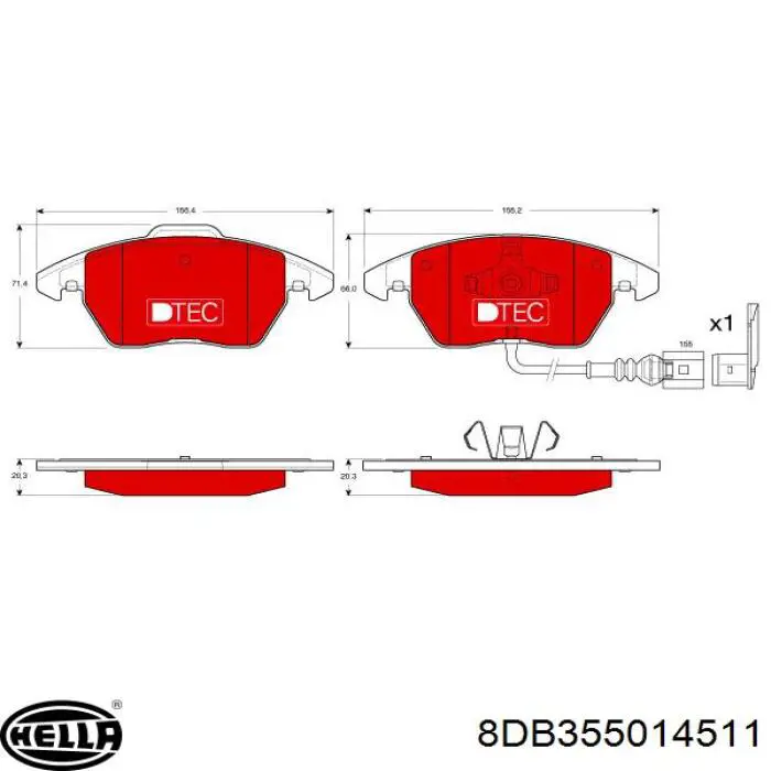 Pastillas de freno 1TD698151 VAG