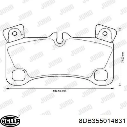 Pastillas de freno traseras 8DB355014631 HELLA
