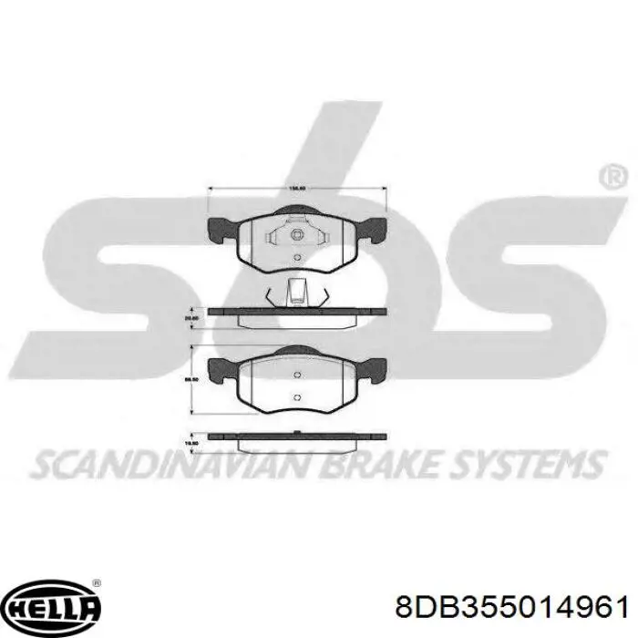 Pastillas de freno delanteras Ford 5U2Z2V001M