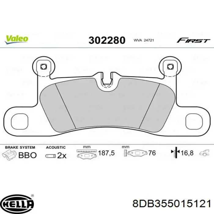 Pastillas de freno traseras 302280 VALEO