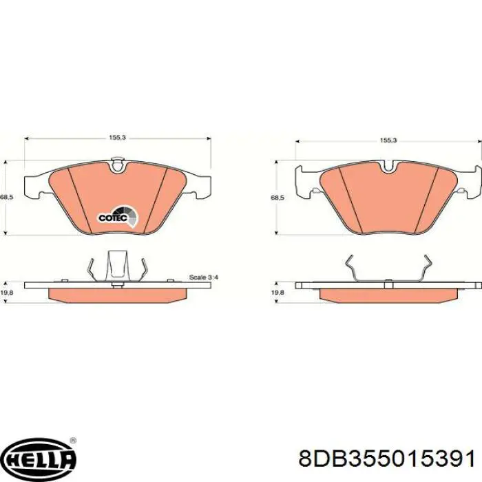 Pastillas de freno delanteras BMW 3 E90
