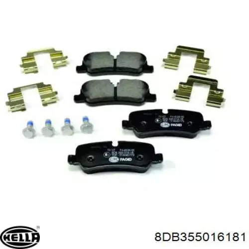 8DB355016-181 HELLA pastillas de freno traseras