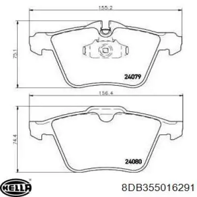 8DB355016291 HELLA pastillas de freno delanteras