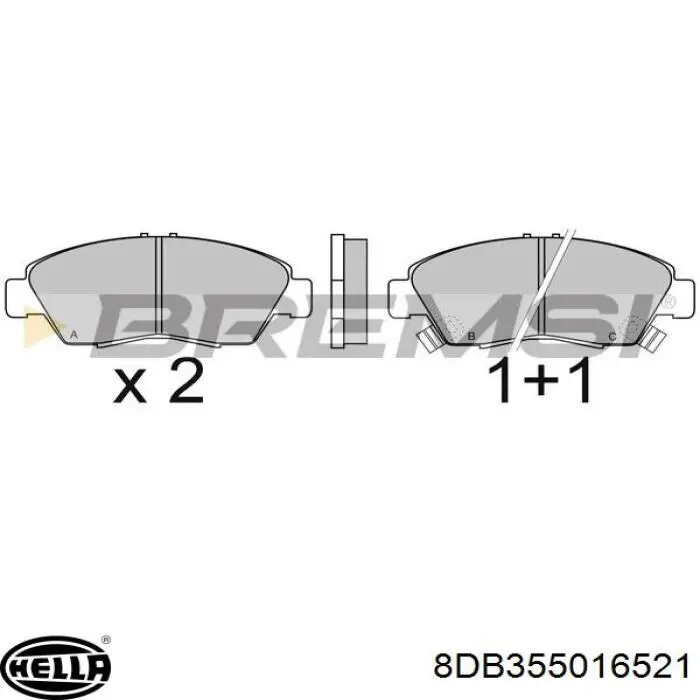 Pastillas de freno 8DB355016521 HELLA