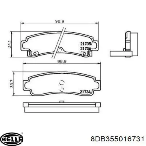 Pastillas de freno traseras 4406058Y85 Nissan/Infiniti