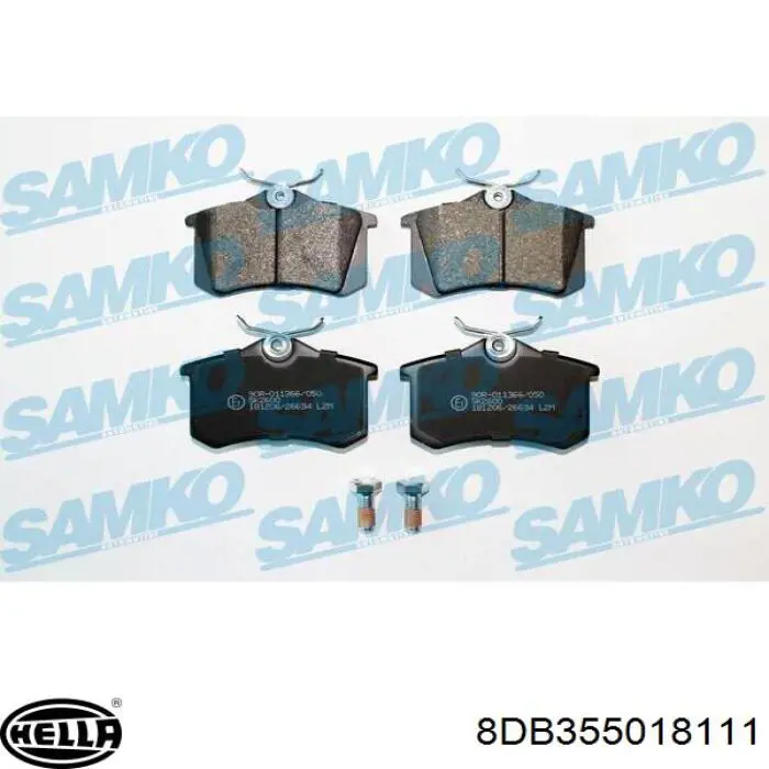 Pastillas de freno traseras 8DB355018111 HELLA