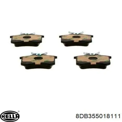 Pastillas de freno traseras 8DB355018111 HELLA