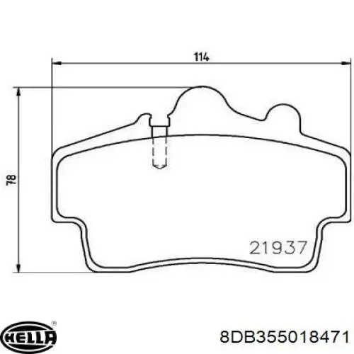 8DB 355 018-471 HELLA pastillas de freno delanteras