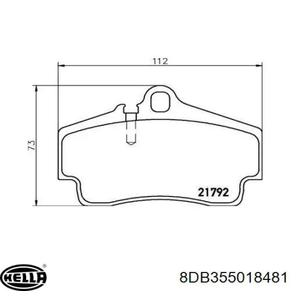 8DB 355 018-481 HELLA pastillas de freno traseras