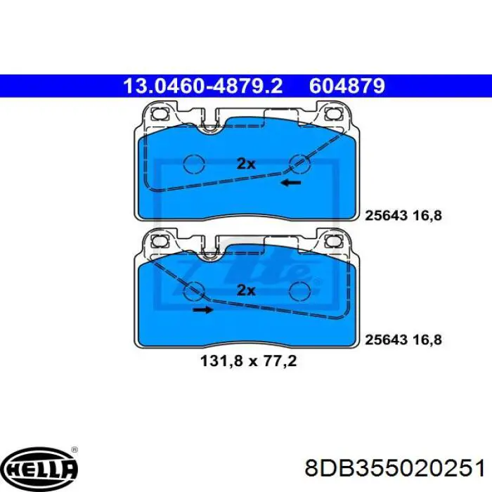 8DB355020251 HELLA pastillas de freno delanteras