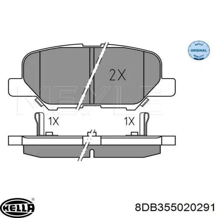 Pastillas de freno traseras 8DB355020291 HELLA