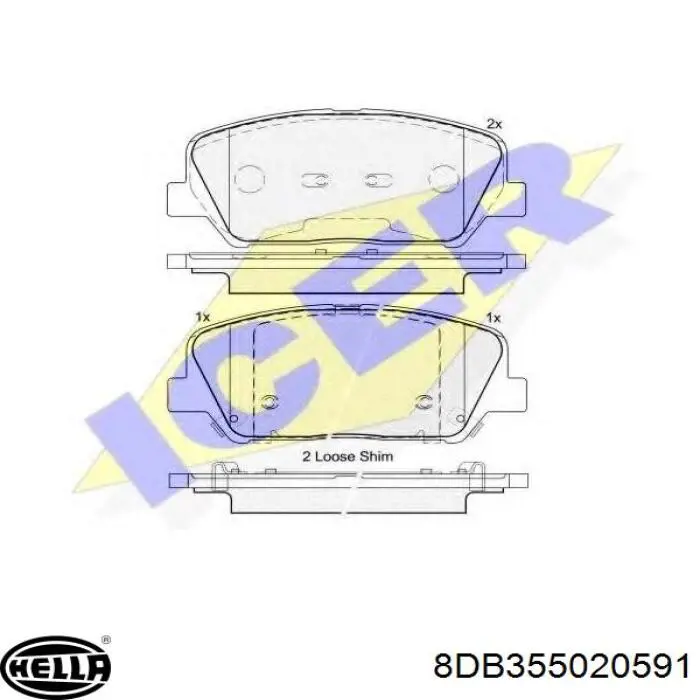 Pastillas de freno 8DB355020591 HELLA