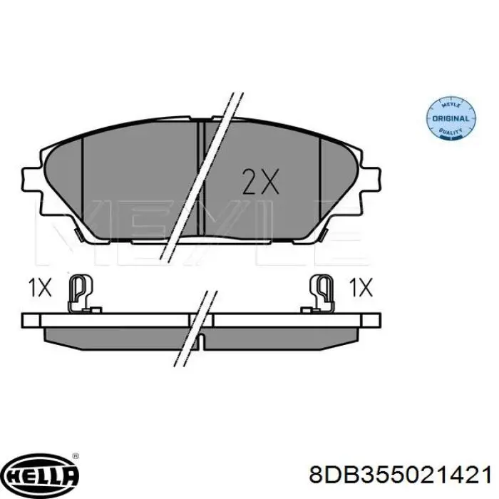Pastillas de freno 8DB355021421 HELLA