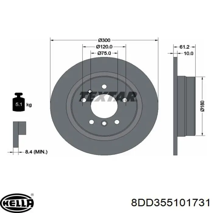 Disco de freno trasero BMW 5 E34