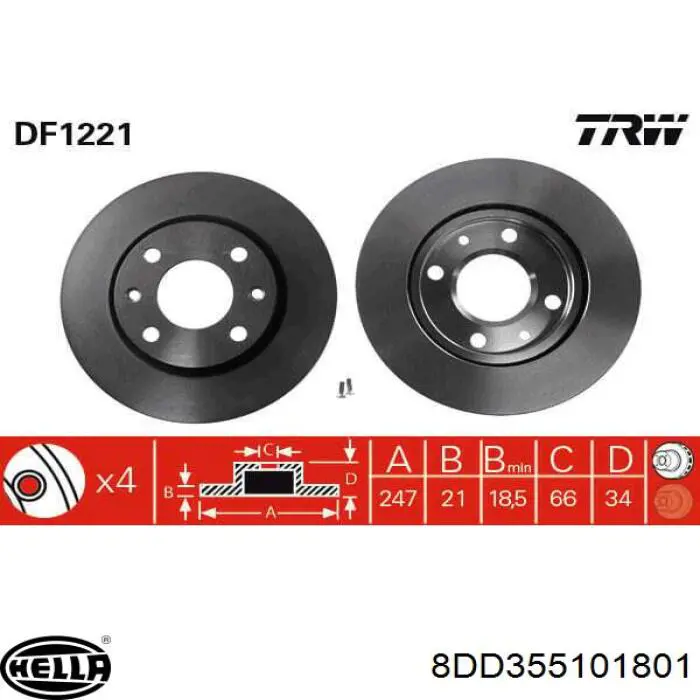 Freno de disco delantero Peugeot 205 1 741A, C