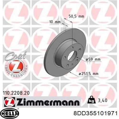 Disco de freno trasero Alfa Romeo 147 937