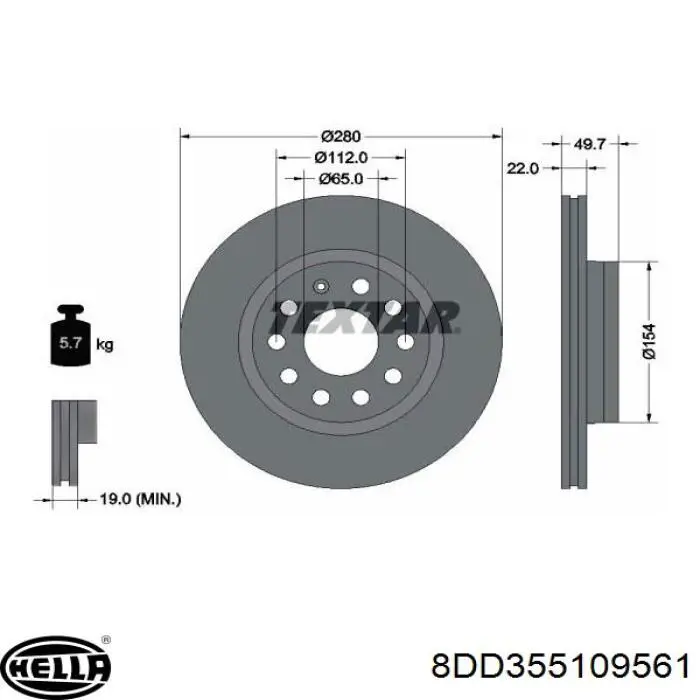 Frenos delanteros HELLA 8DD355109561 precio, desde 32,40 EUR