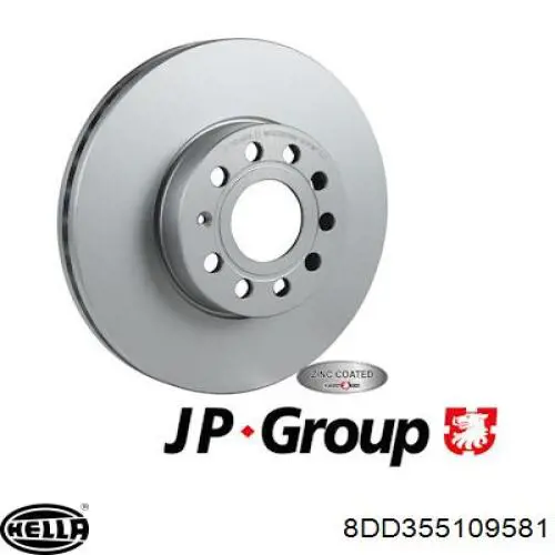 Freno de disco delantero Volkswagen Caddy 2 9K9