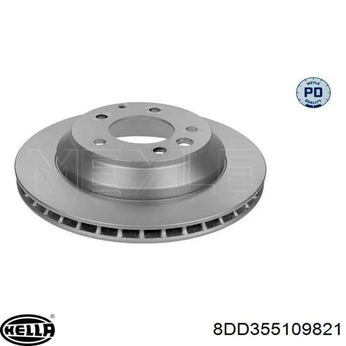 Disco de freno trasero 8DD355109821 HELLA