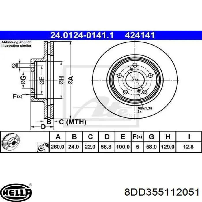 Freno de disco delantero Subaru Impreza 1 GC