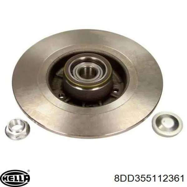 Disco de freno trasero 8DD355112361 HELLA