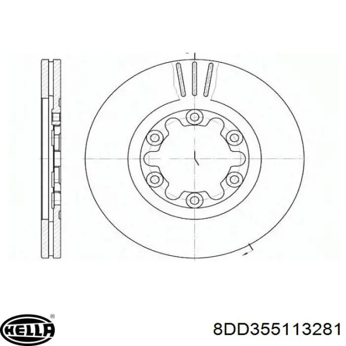 Disco de freno 8DD355113281 HELLA