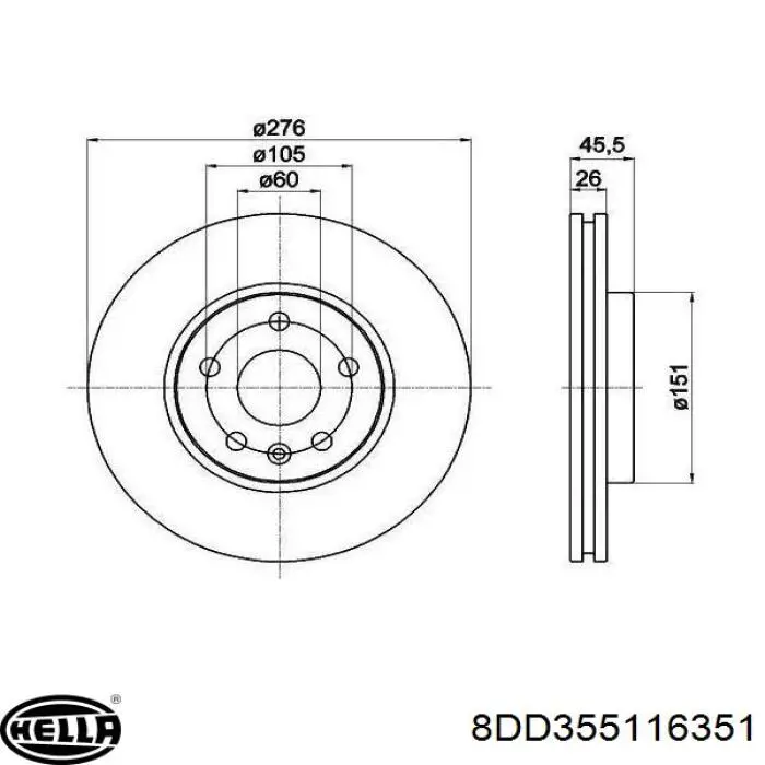Frenos delanteros HELLA 8DD355116351 precio, desde 41,11 EUR