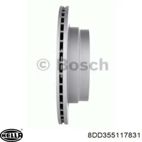 Disco de freno trasero 8DD355117831 HELLA