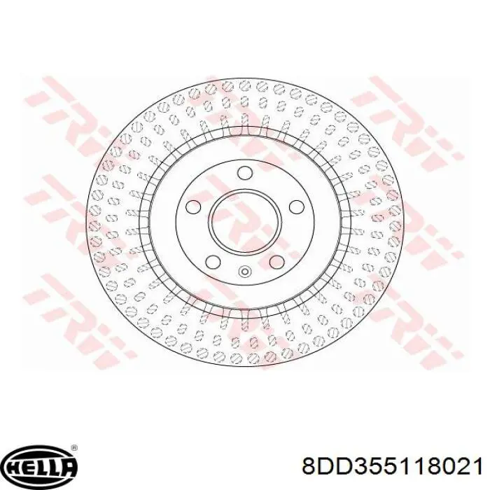 8DD355118021 HELLA disco de freno trasero